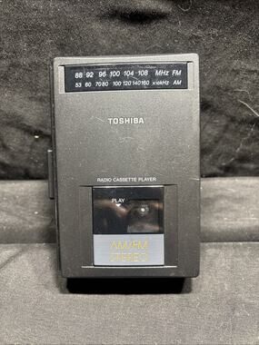 Vintage Toshiba KT-A910 Stereo Radio Cassette Player Portable Walkman Black
